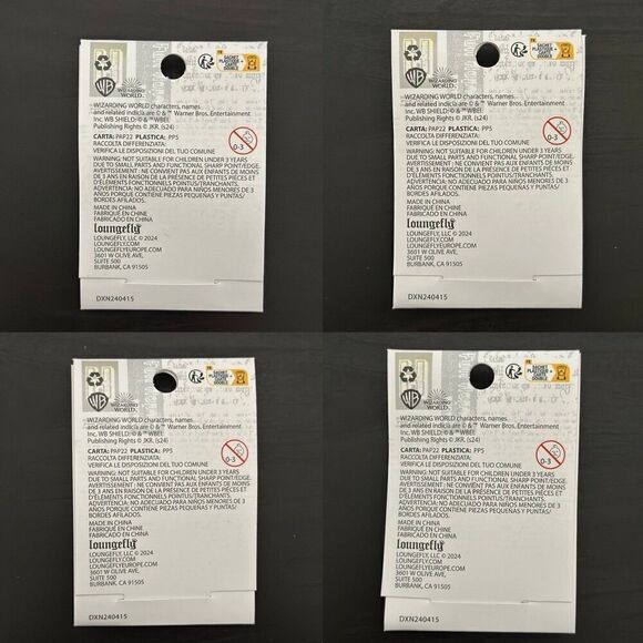 Loungefly Harry Potter Hogwarts Houses Hinge Book Enamel Pin Set of 4 - Picture 3 of 3